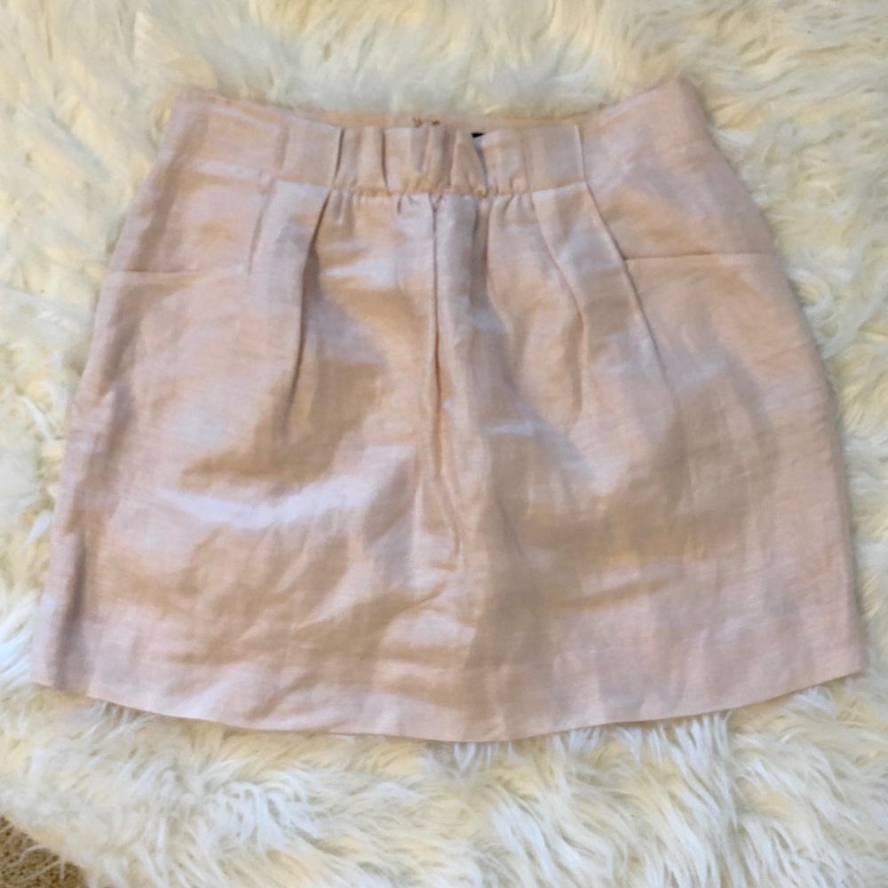 J Crew Light Pink Linen Skirt